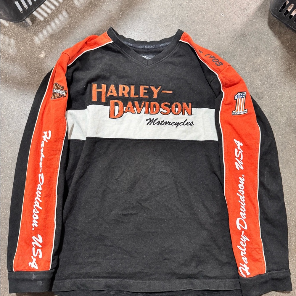 Harley-Davidson Black and Orange MotorClothes Shirt